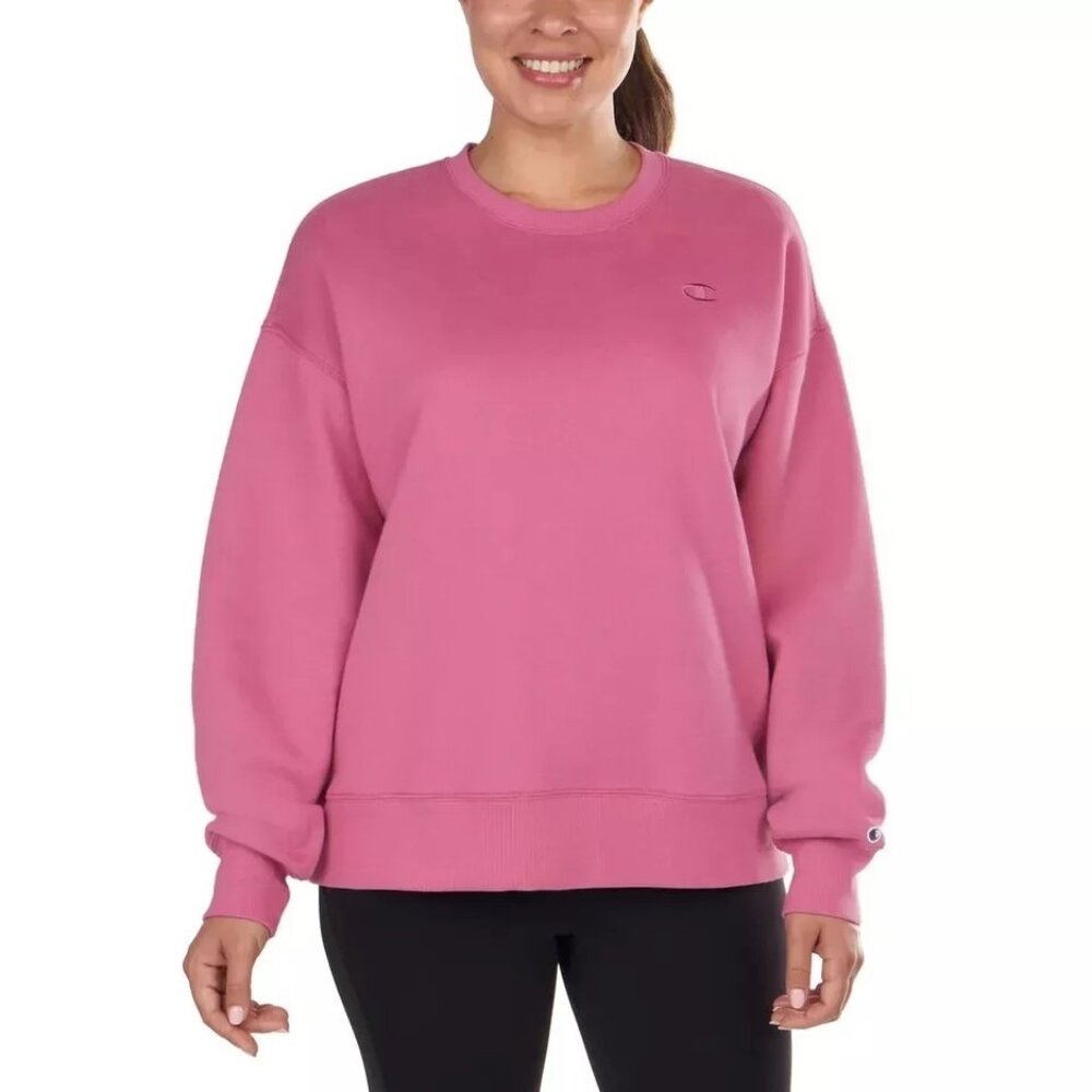 Champion Pink Crewneck Sweatshirt heavy warm winter pullover sweater size M